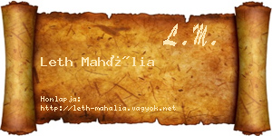 Leth Mahália névjegykártya